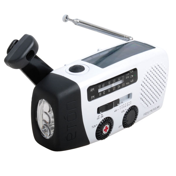 Hand-Crank And Solar Powered Am/Fm/Noaa Weather Radio With Flashlight And Cell Phone Charger